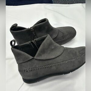 Gray Suede Ankle Boots